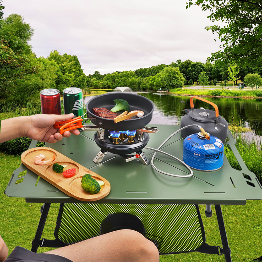 High-Powered Camping Gas Stove with Piezo Ignition Butane Burner for Hiking & Travel