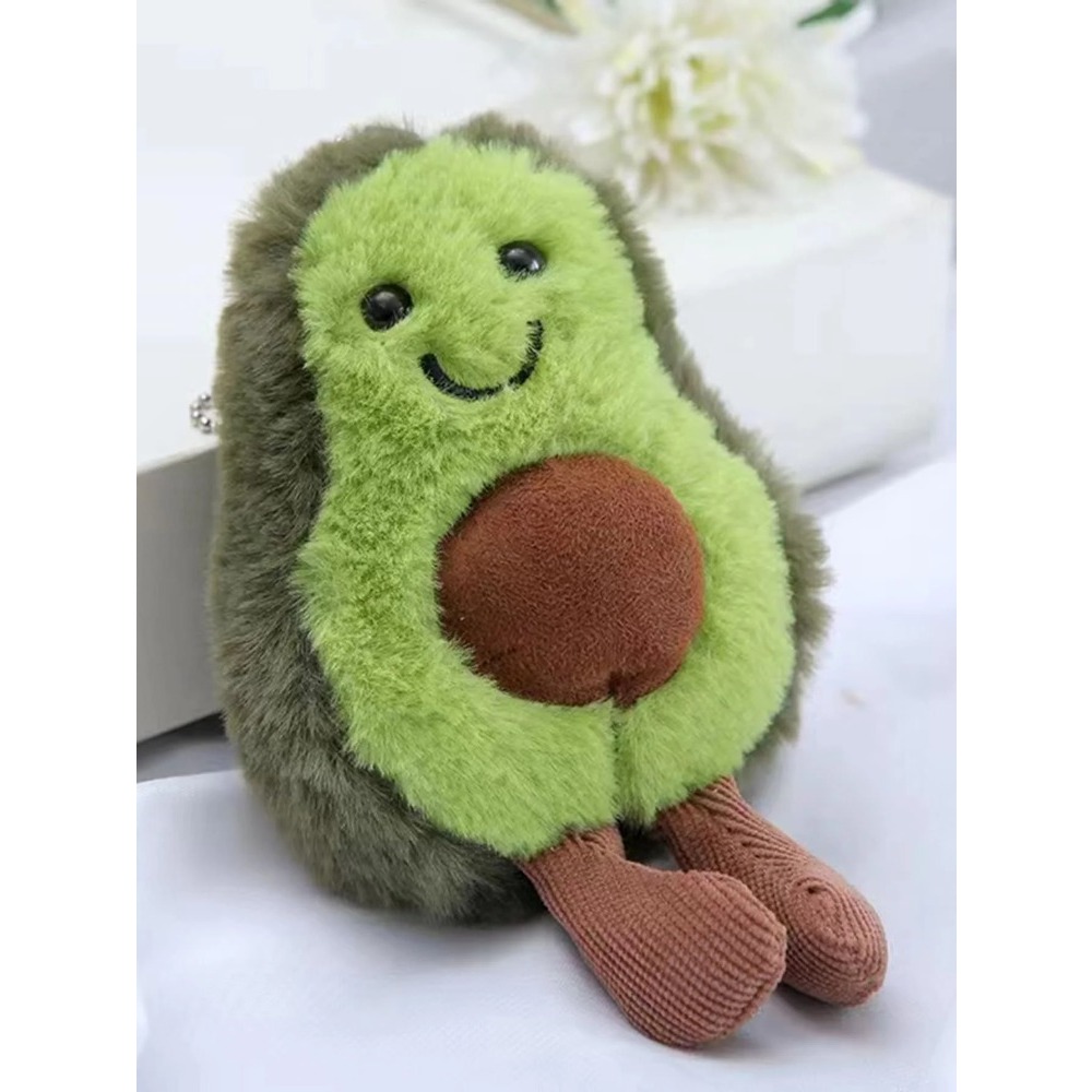 Cute Avocado Plush Toy for Dogs Funny Cat Toys Daily Companion Hanging Chain