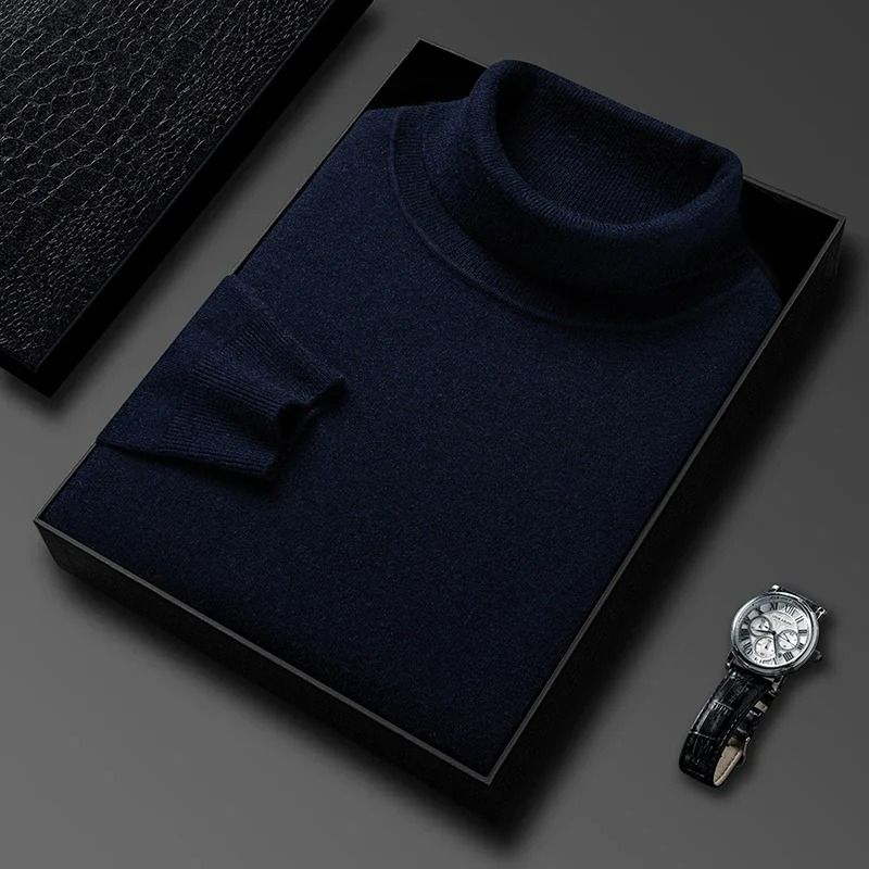 Mens Slim Fit Turtleneck Sweater Anti Pilling Knit Pullover
