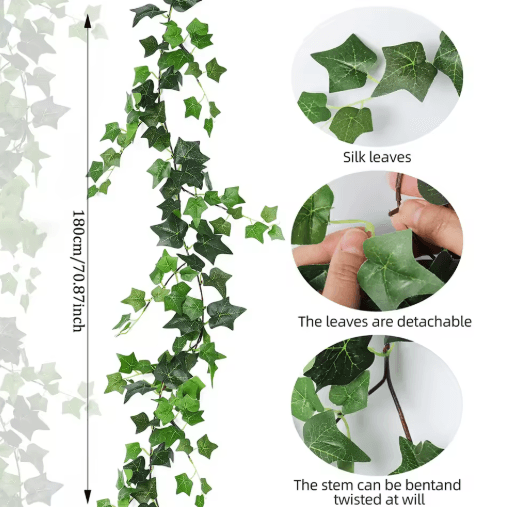 Artificial Ivy Vines Garland – Lush Greenery Wall & Hanging Plant Decor