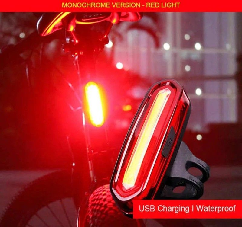 USB Rechargeable Bicycle Rear Taillight LED Safety Warning Lamp