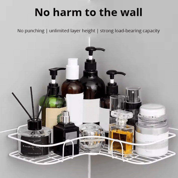 Iron Triangle Rack for Kitchen & Bathroom – Thickened Durable Corner Storage Shelf