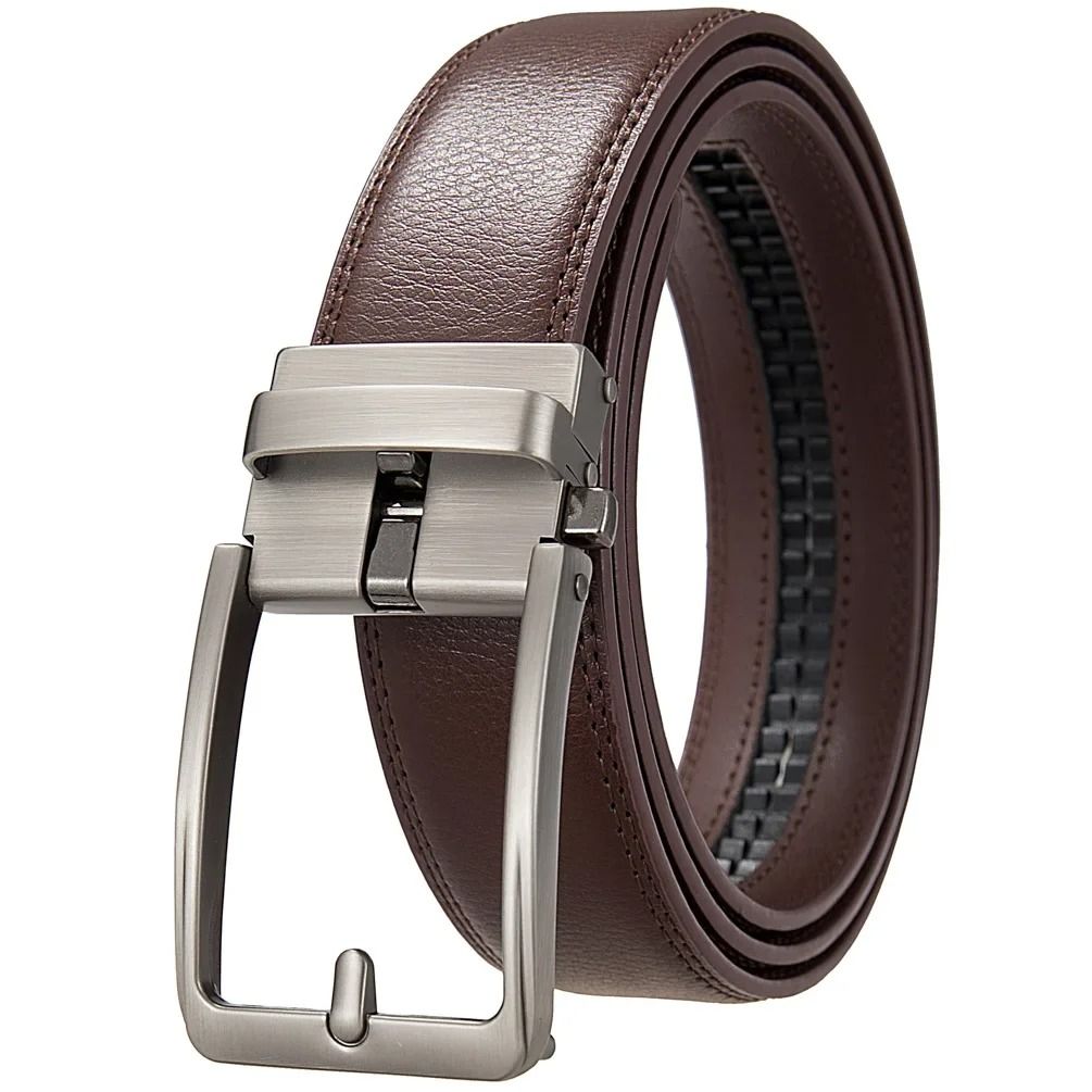 Automatic Buckle Genuine Leather Mens Waist Belt