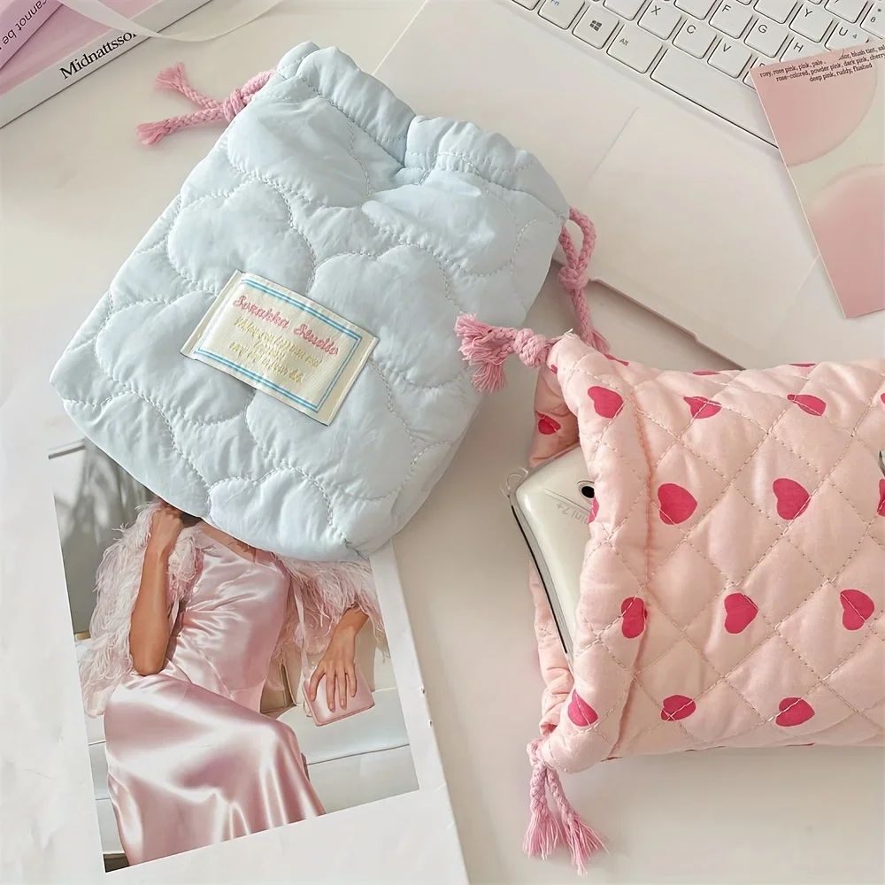 Cute Drawstring Makeup & Travel Bag