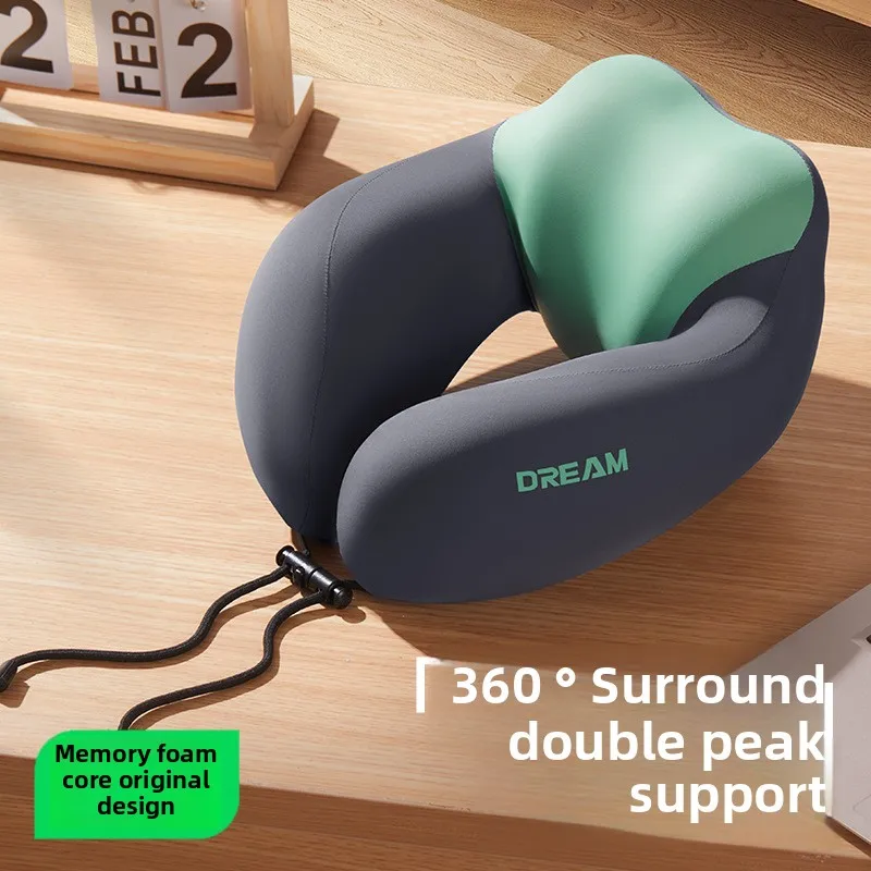 Ergonomic Cervical Support Pillow, Memory Foam U-Shaped Neck Pillow for Travel with Portable Washable Cover
