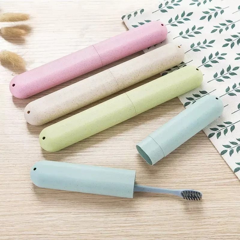 4PCS/2PCS/1PC Wheat Straw Travel Toothbrush Case – Eco-Friendly Portable Storage Container