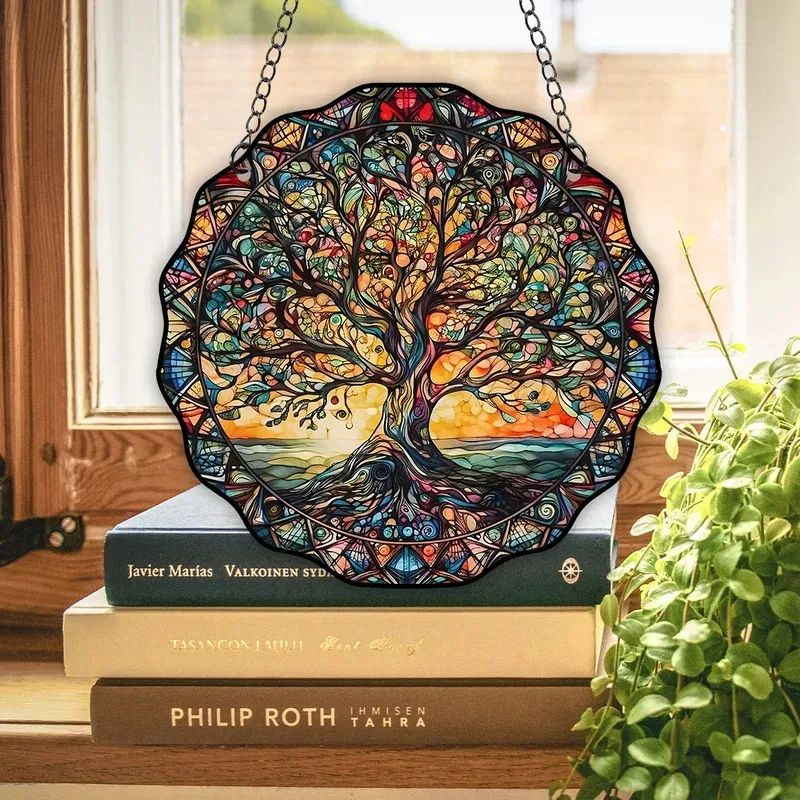 Tree of Life Round Acrylic Wall Hanging Decor