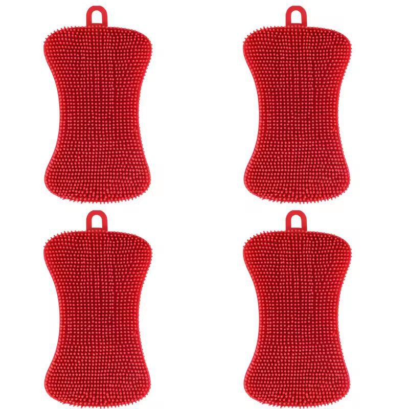 Silicone Kitchen Scrubber Brush – Gentle & Effective Pot Pan Cleaner