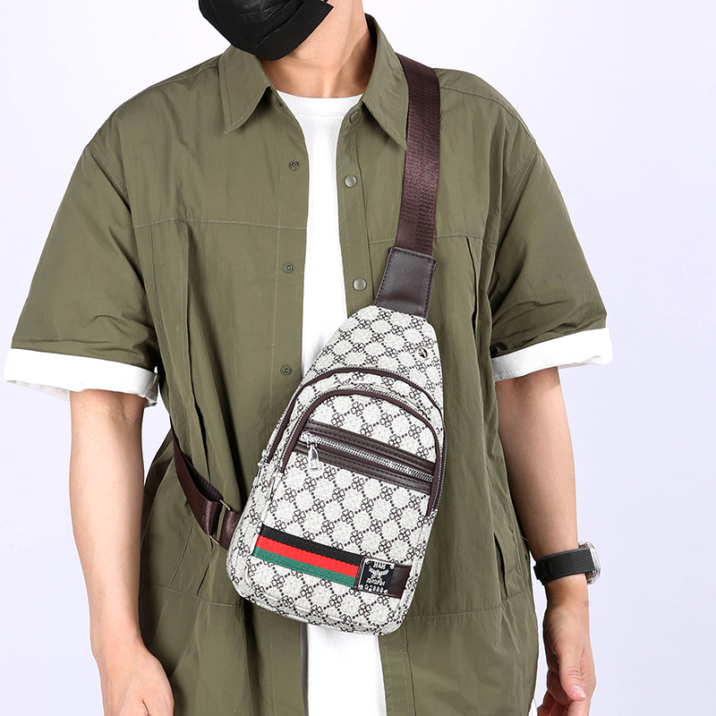 Mens Multifunction Crossbody Bag with Earphone Hole Casual Messenger Shoulder Bag