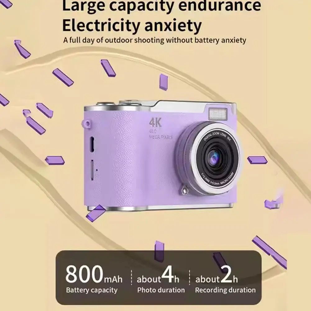 UltraView 4K FlipScreen Digital Camera – 48MP Compact Travel & Selfie Camera