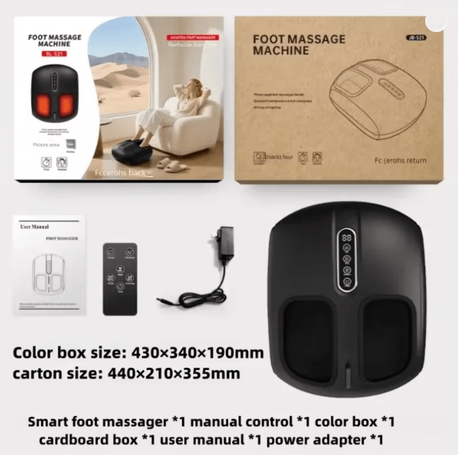 Automatic Foot Massager with Air Compression and Deep Roller Kneading