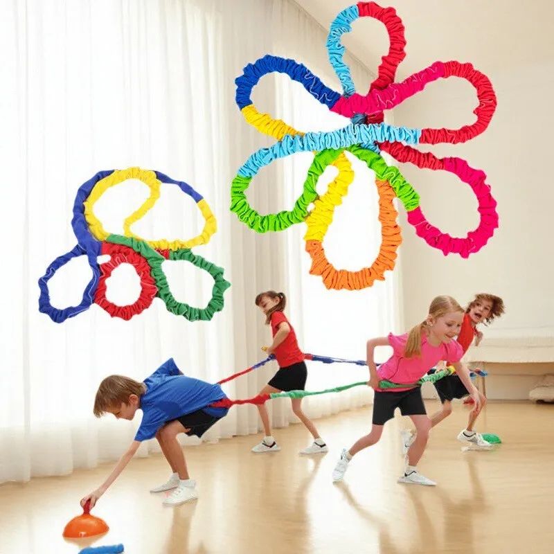 TeamSync Outdoor Team Building Game – Kids Elastic Rope Loop Party Activity Set