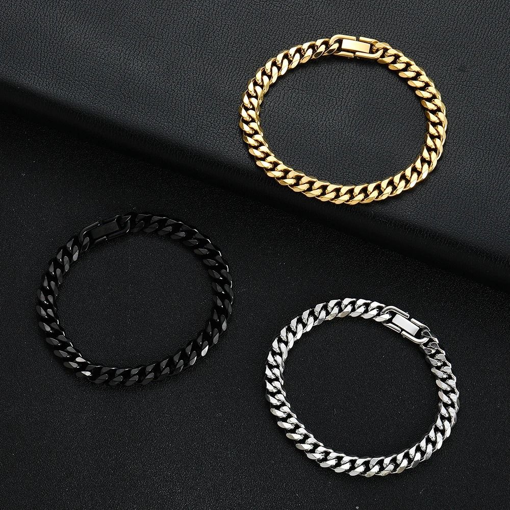Titanium Steel Cuban Chain Bracelet 8mm