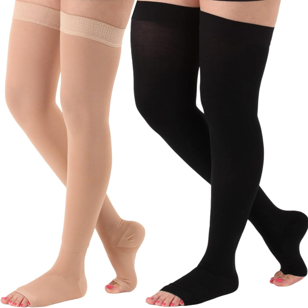 Unisex Over-the-Knee Plus Size Compression Socks for Men and Women Segmented Design for Support & Comfort