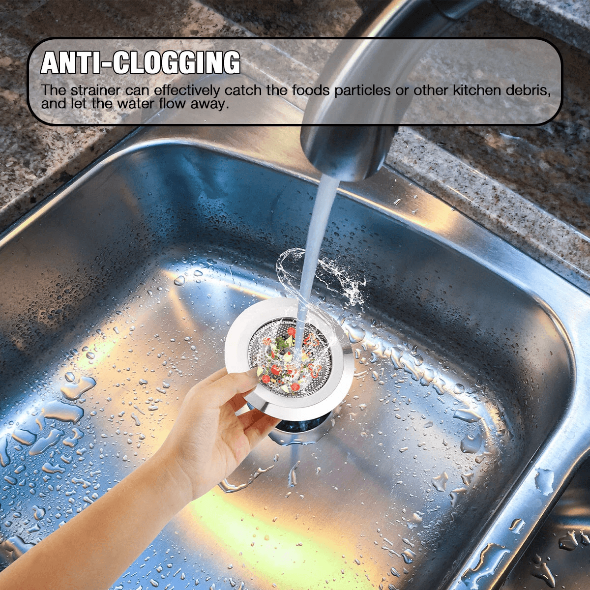 Kitchen Sink Strainer Stopper Stainless Steel Drain Basket Waste Plug