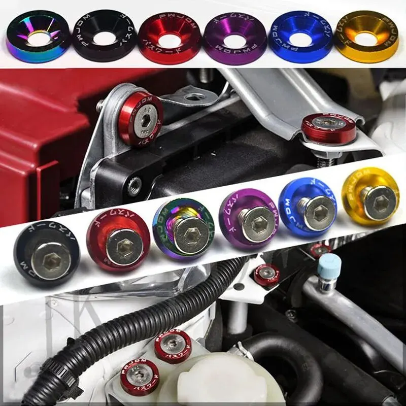 Fender Washer License Plate Bolts, Car Modified Fasteners, Bumper Engine Concave Screws, Car Styling Gasket