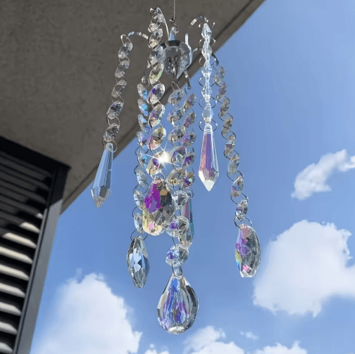 Crystal Chandelier Suncatcher – Rainbow Prism Window Hanging Decor Pendant
