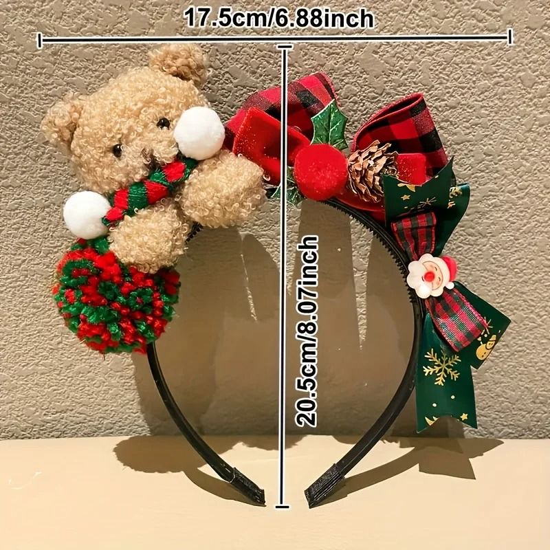 Festive Christmas Bear Headband