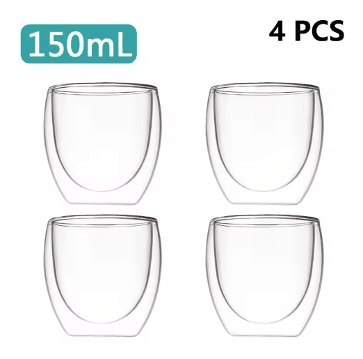 Transparent Heat-Resistant Glass Tumbler Creative Coffee Whiskey and Cocktail Mug
