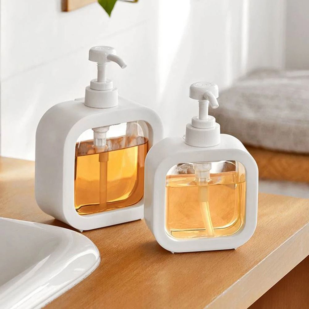 Large Capacity Transparent Press Bottle Soap Dispenser for Travel Kitchen Bathroom