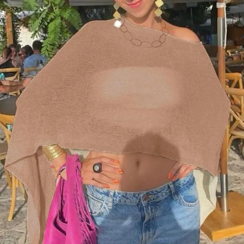 Boho Knitted Crop Top Beach Cover Up
