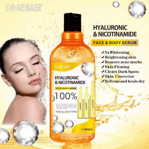 500ML Hyaluronic Acid Brightening Serum – Advanced hyaluronic acid serum with Niacinamide, Vitamin C & AHA