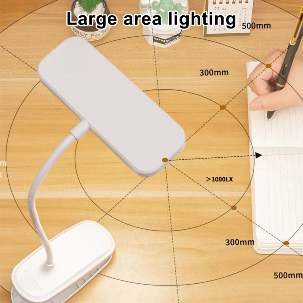 Rechargeable LED Clip-On Study Lamp for Dorm Desk, Bedside, and Reading