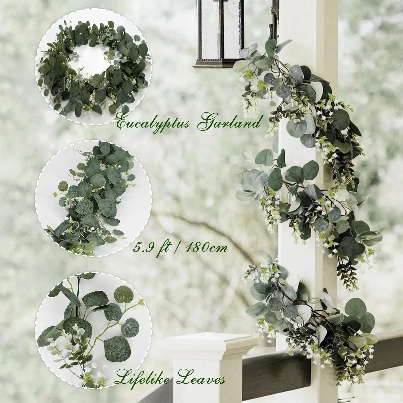 Artificial Eucalyptus Greenery Garland – Spring Berry & Blossom Edition