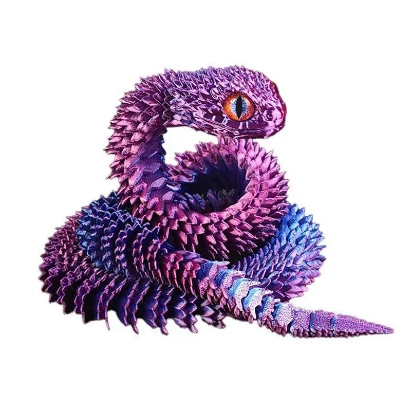 3D Printed Snake Movable Joint Fidget Toy Figurine