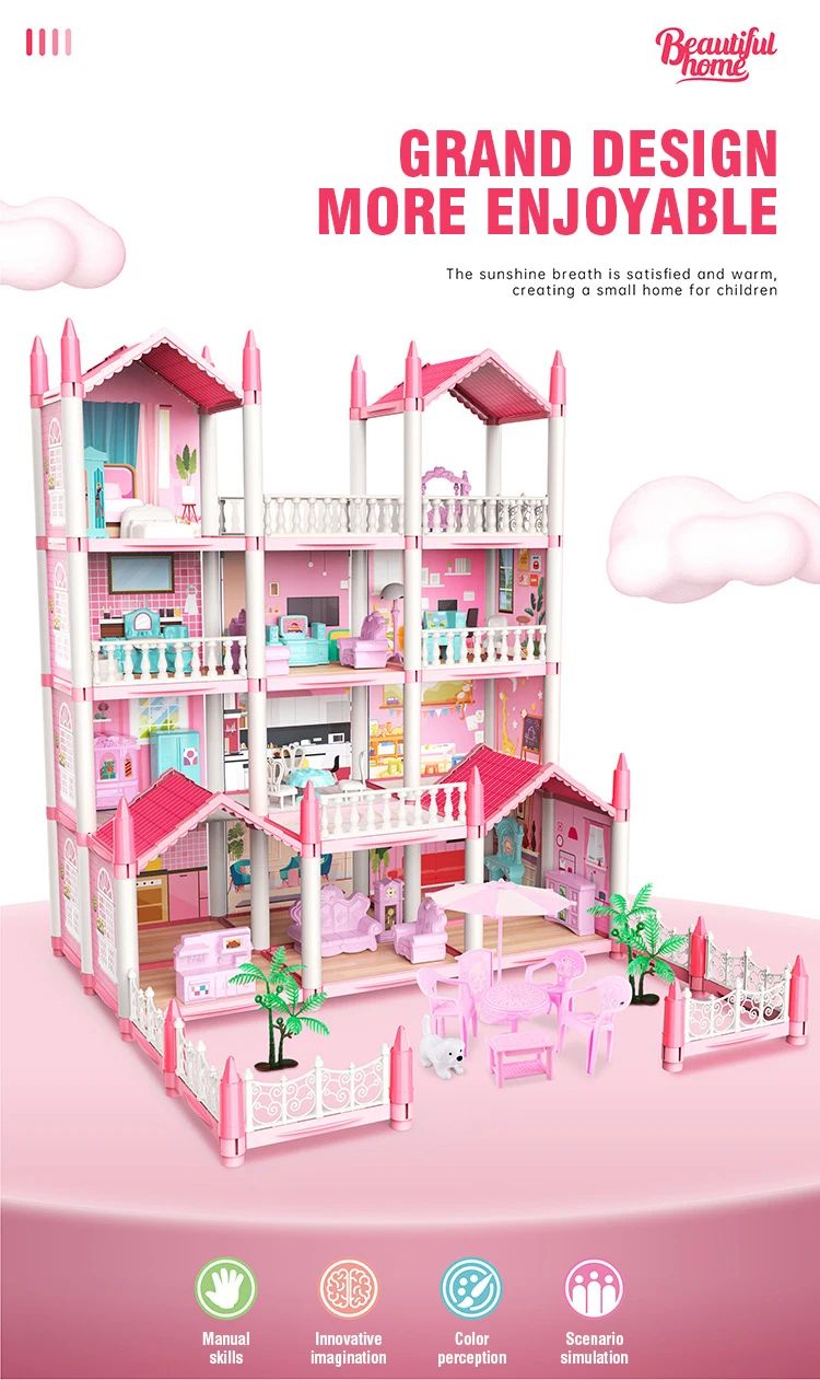3D DIY Dream Princess Castle Villa Doll House