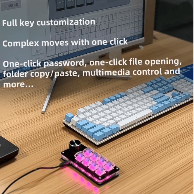 MacroFlow Bluetooth Programmable Macropad 12 Key RGB Custom Keyboard