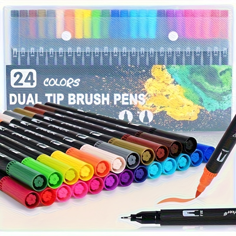 Watercolor Markers Art Set, Drawing and Crafts Set with Durable Plastic Bodies, Perfect Christmas Gift