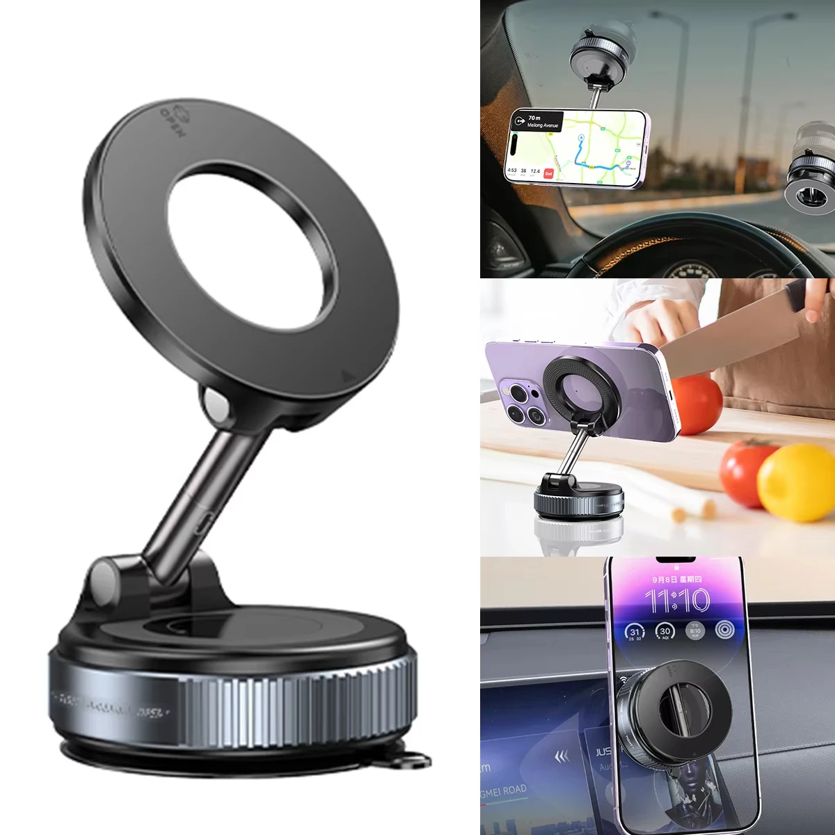 Magnetic Car Phone Stand Folding Vacuum Adsorption for Navigation Stable