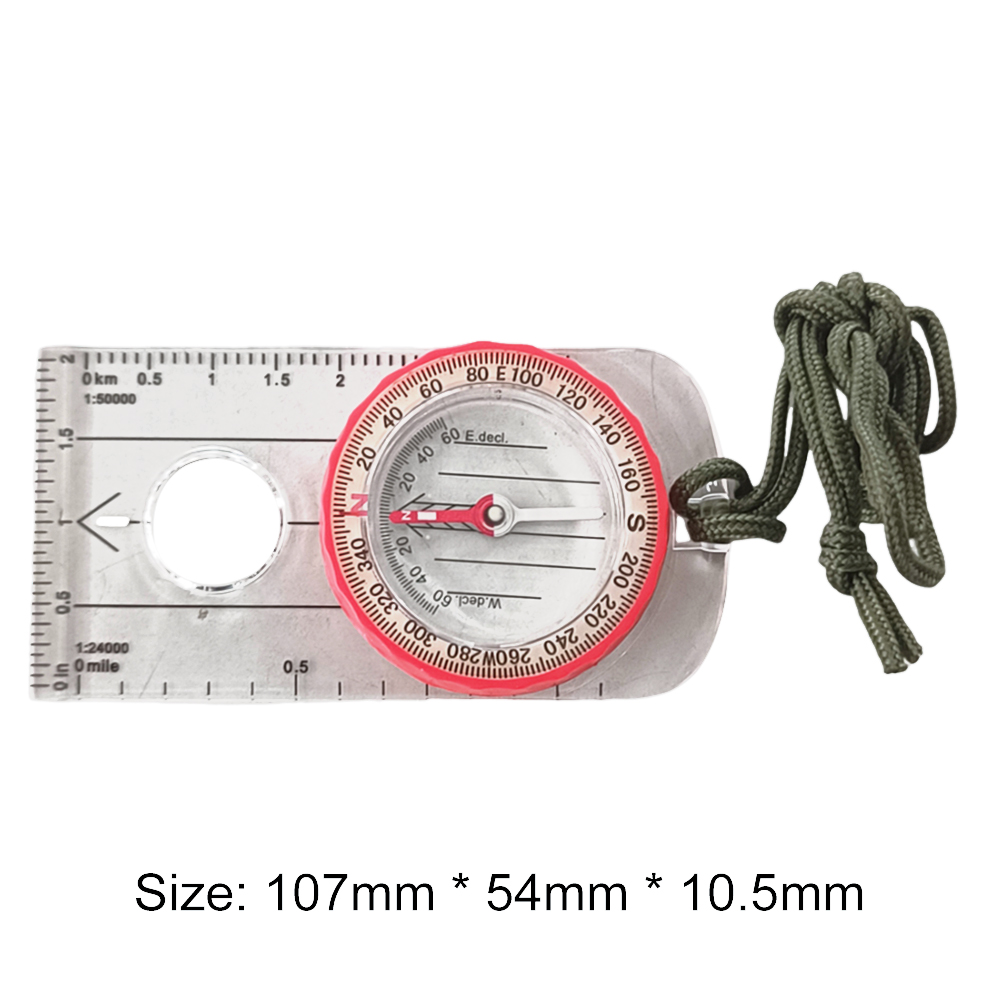 High Accuracy Survival Compass Waterproof Shockproof Hiking Compass with Magnifier Navigation Tool