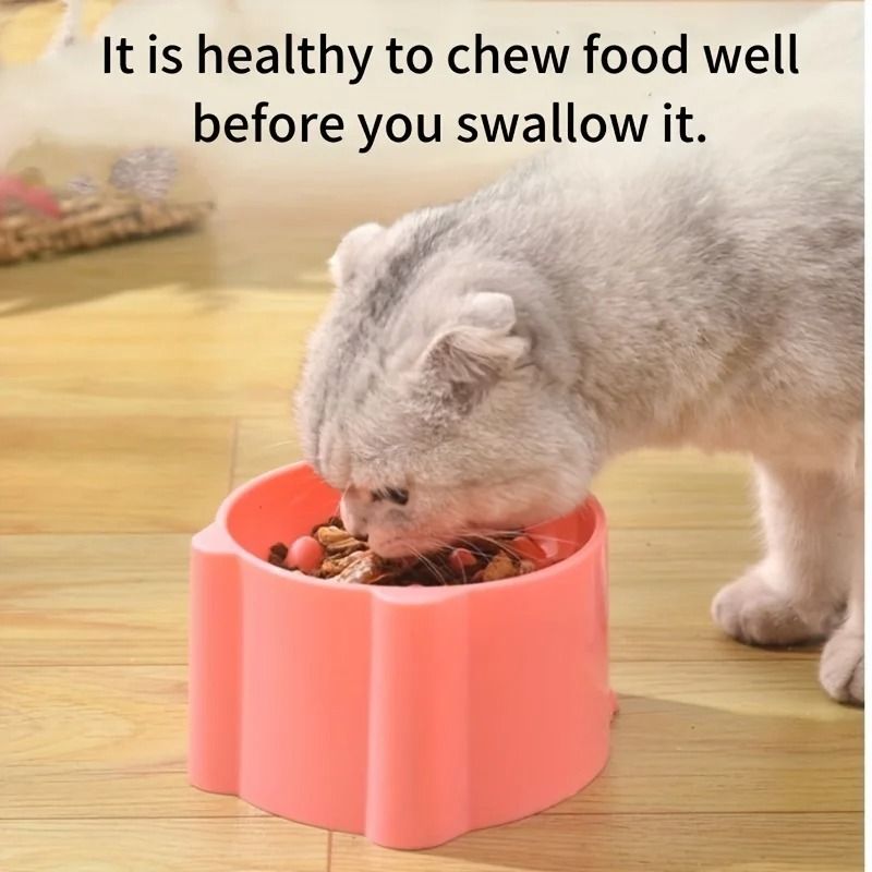 Slow Feeder Cat Bowl Anti Choking Pet Feeding Bowl with Neck Protection Design