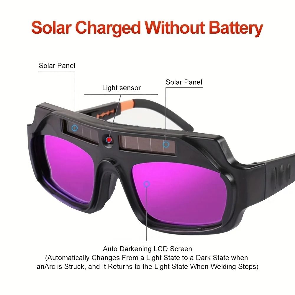Solar-Powered Auto-Darkening Welding Glasses