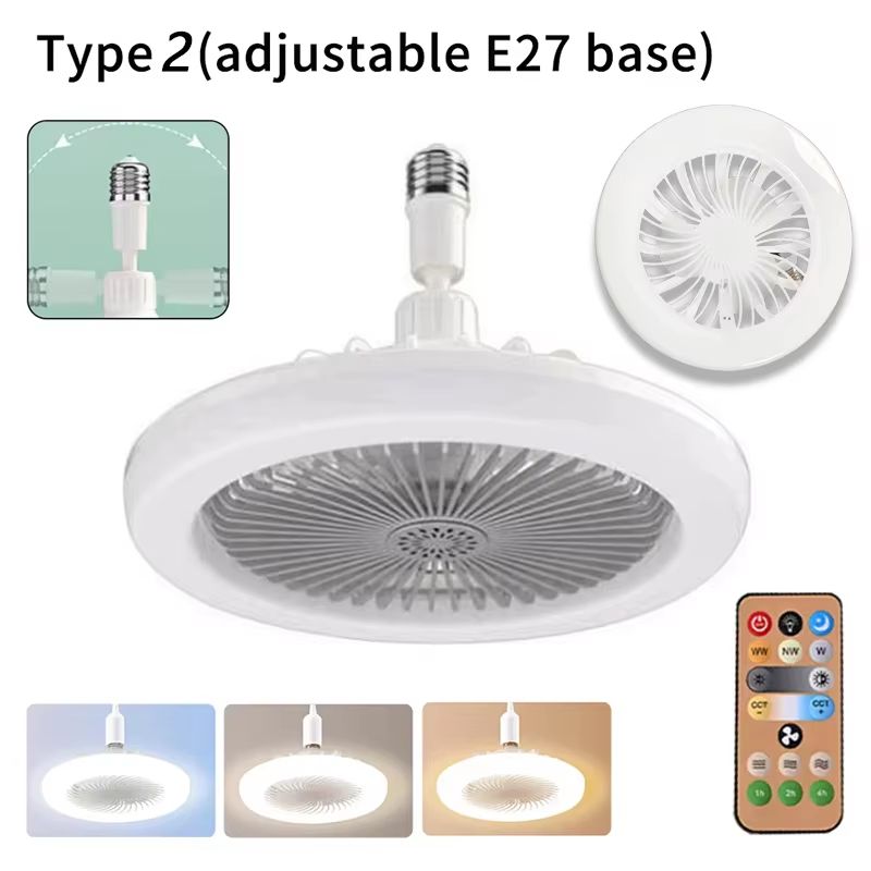 2-in-1 Ceiling Fan Lamp with Adjustable 3-Speed Fan and Dimmable E27 LED Light