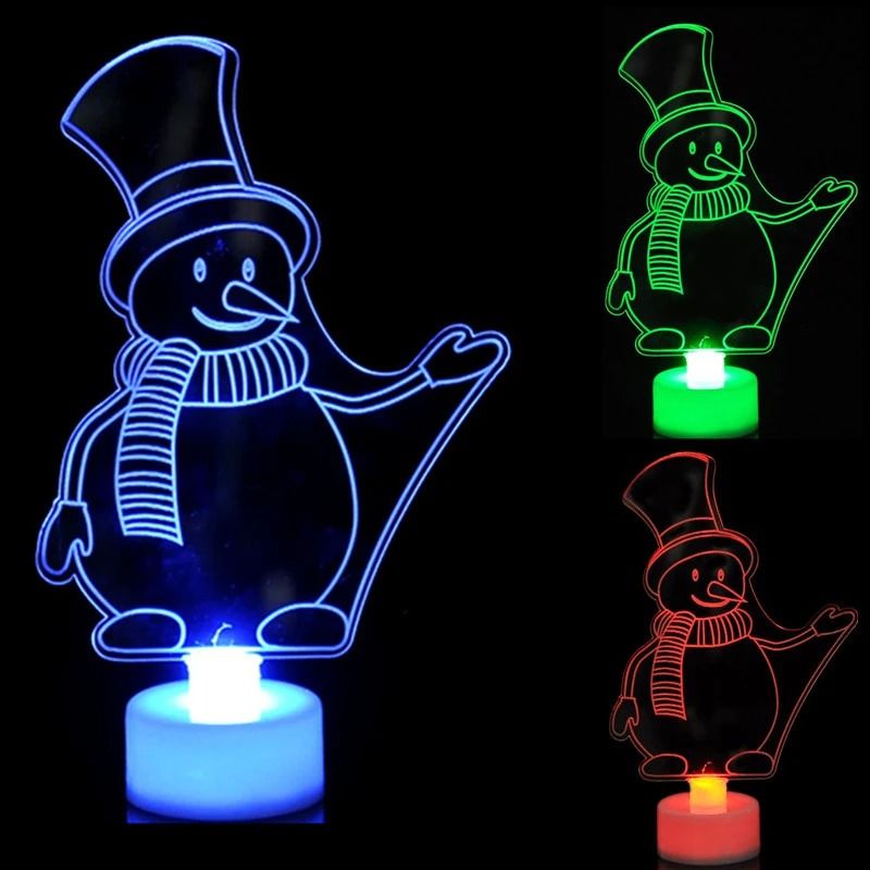LED Mini Night Light Snowman Lamp