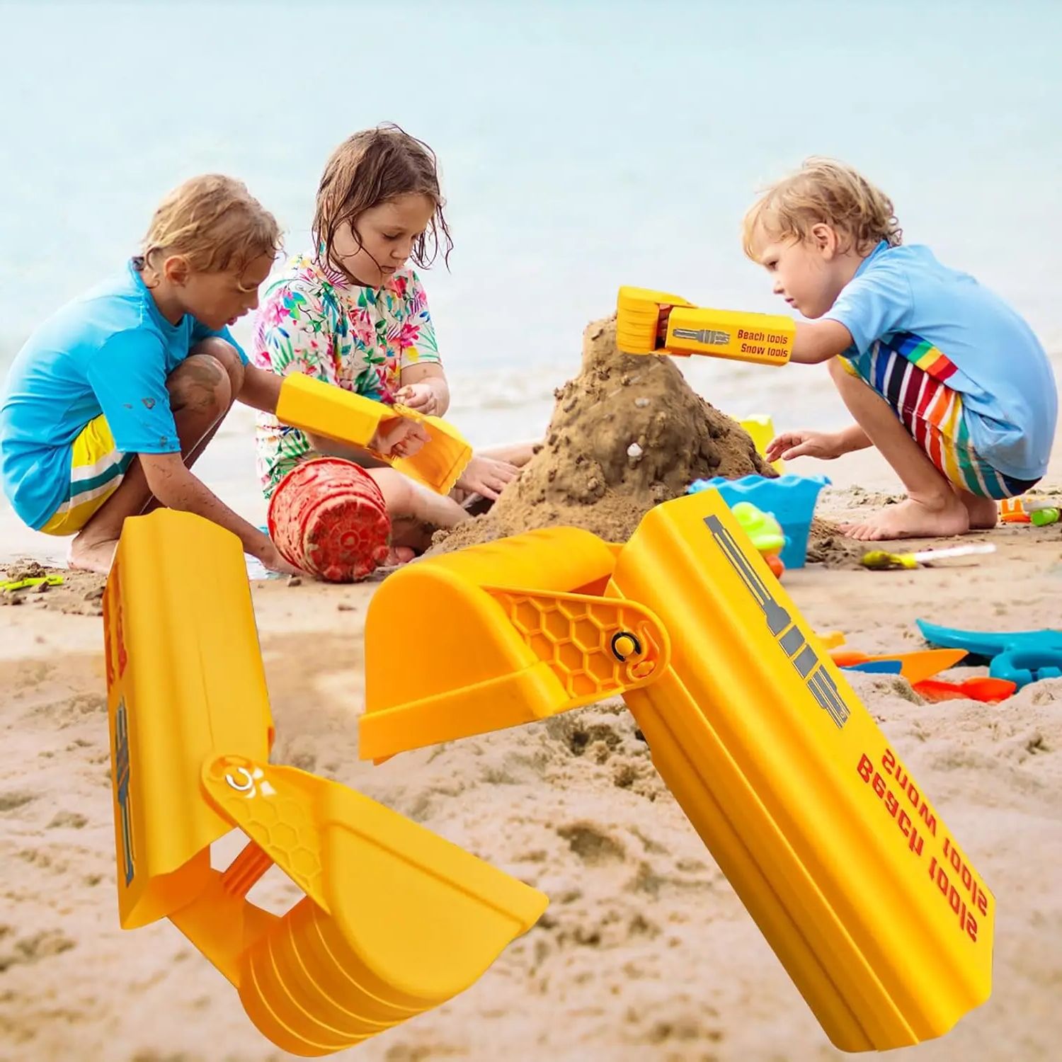 Kids Excavator Sand Toy Beach Shovel Digger for Sandbox Snow and Water Play