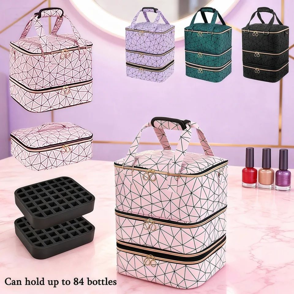 Three Layer Nail Polish Portable Storage Bag