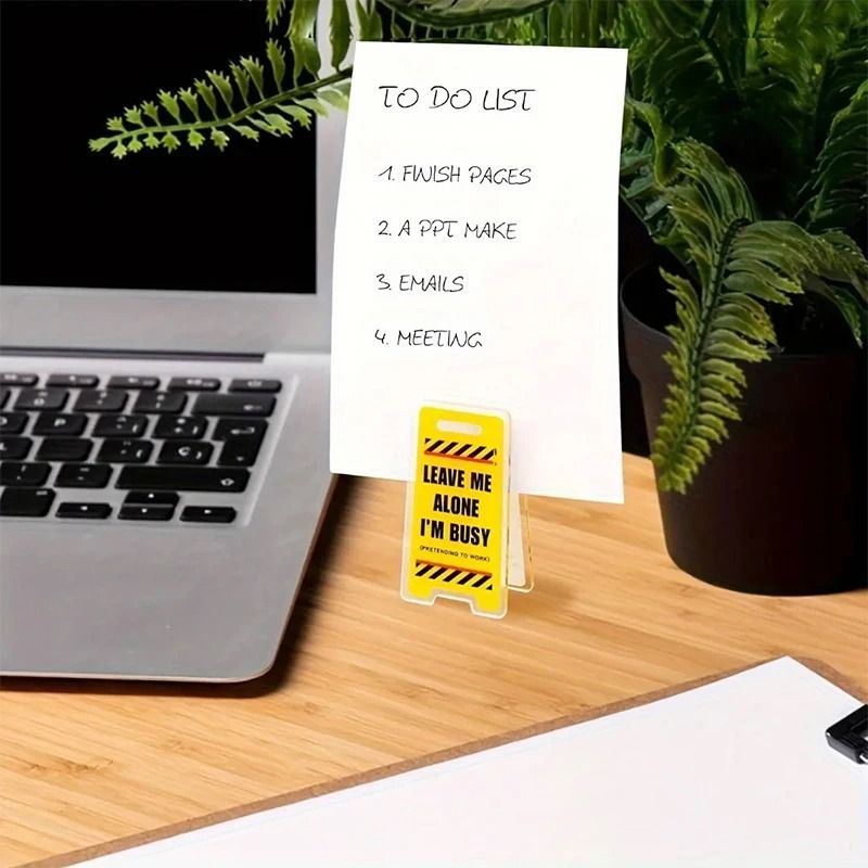 Mini Warning Board Acrylic Desk Sign Leave Me Alone Im Busy