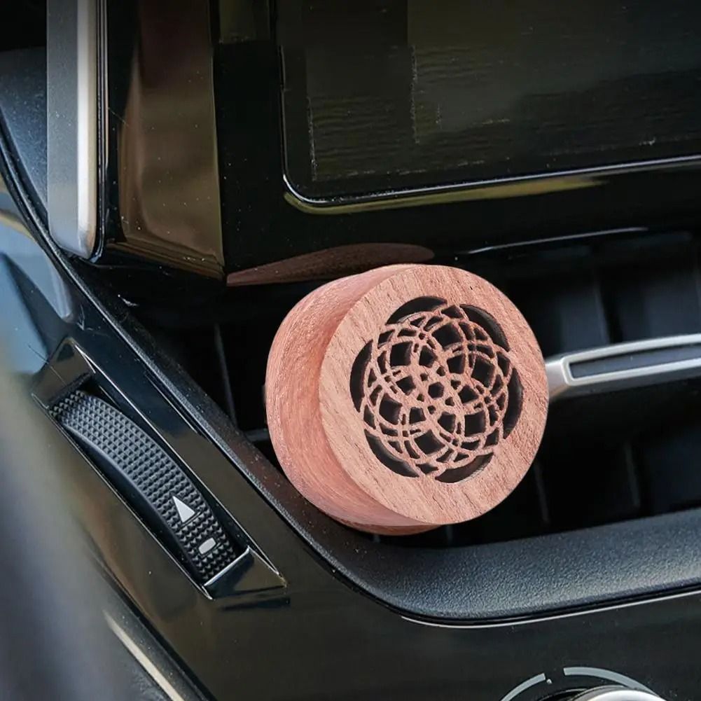 Hand-Carved Rosewood Essential Oil Car Diffuser & Aromatherapy Clip