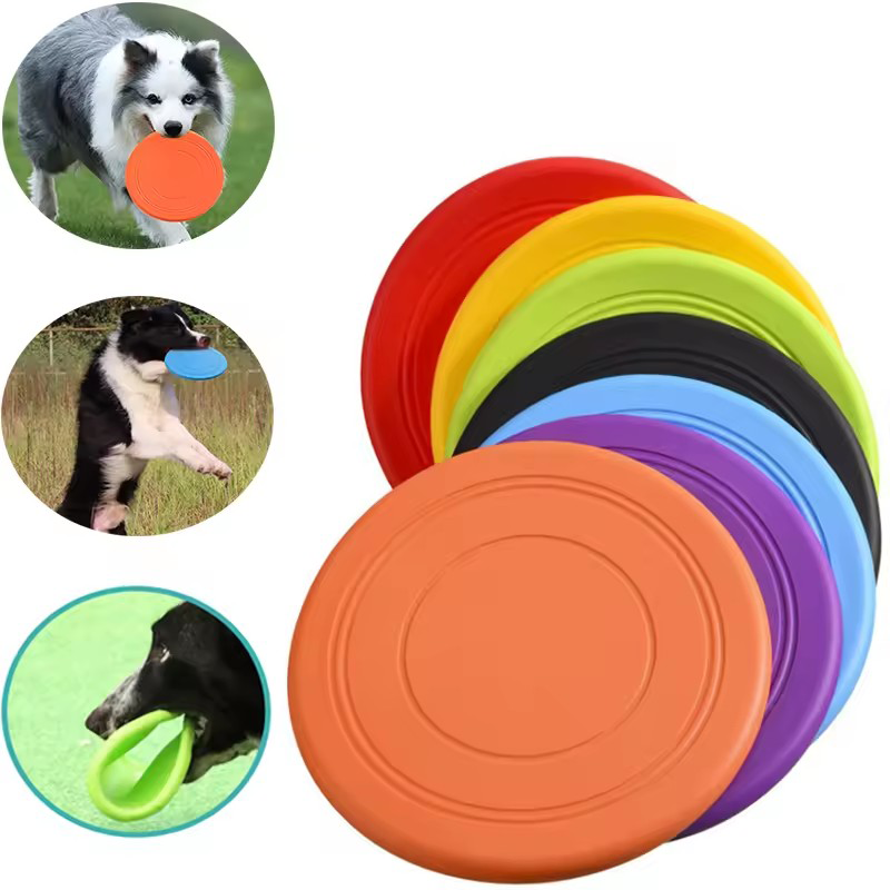 Durable Pet Frisbee Toy for Dogs Tear Resistant Rubber Flying Disc for Training and Fetch