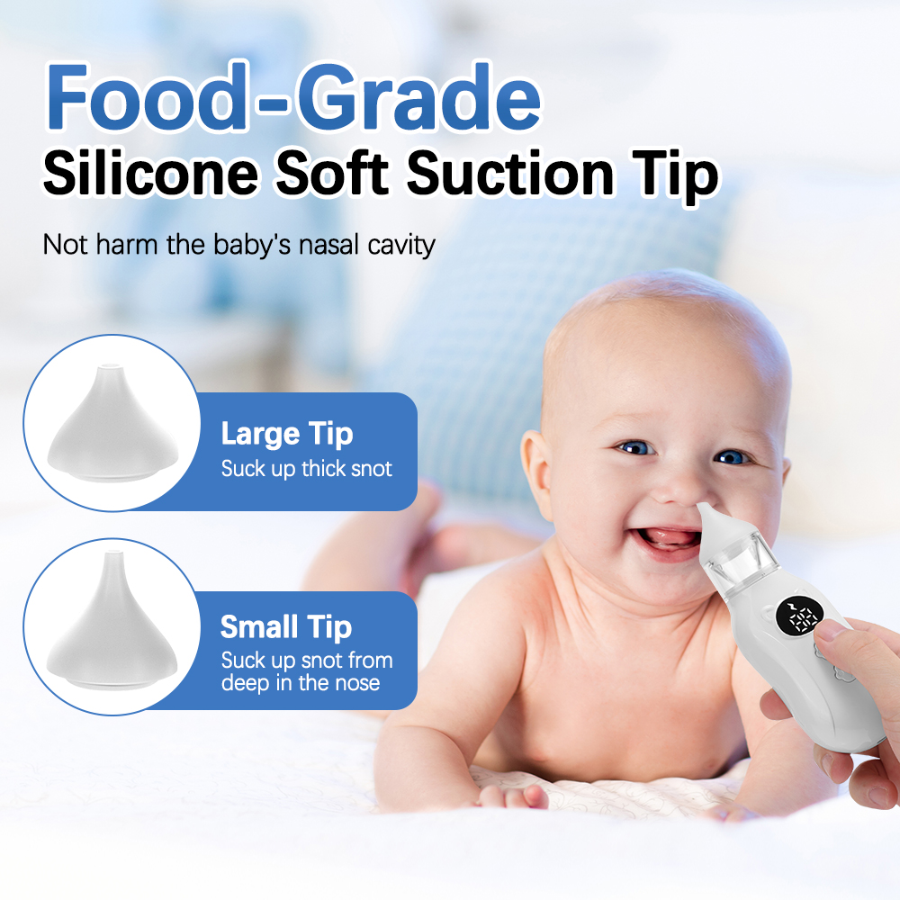 Rechargeable Baby Electric Nasal Aspirator, Low Noise, 9 Suction Levels, Snot Booger Mucus Remover for Infant