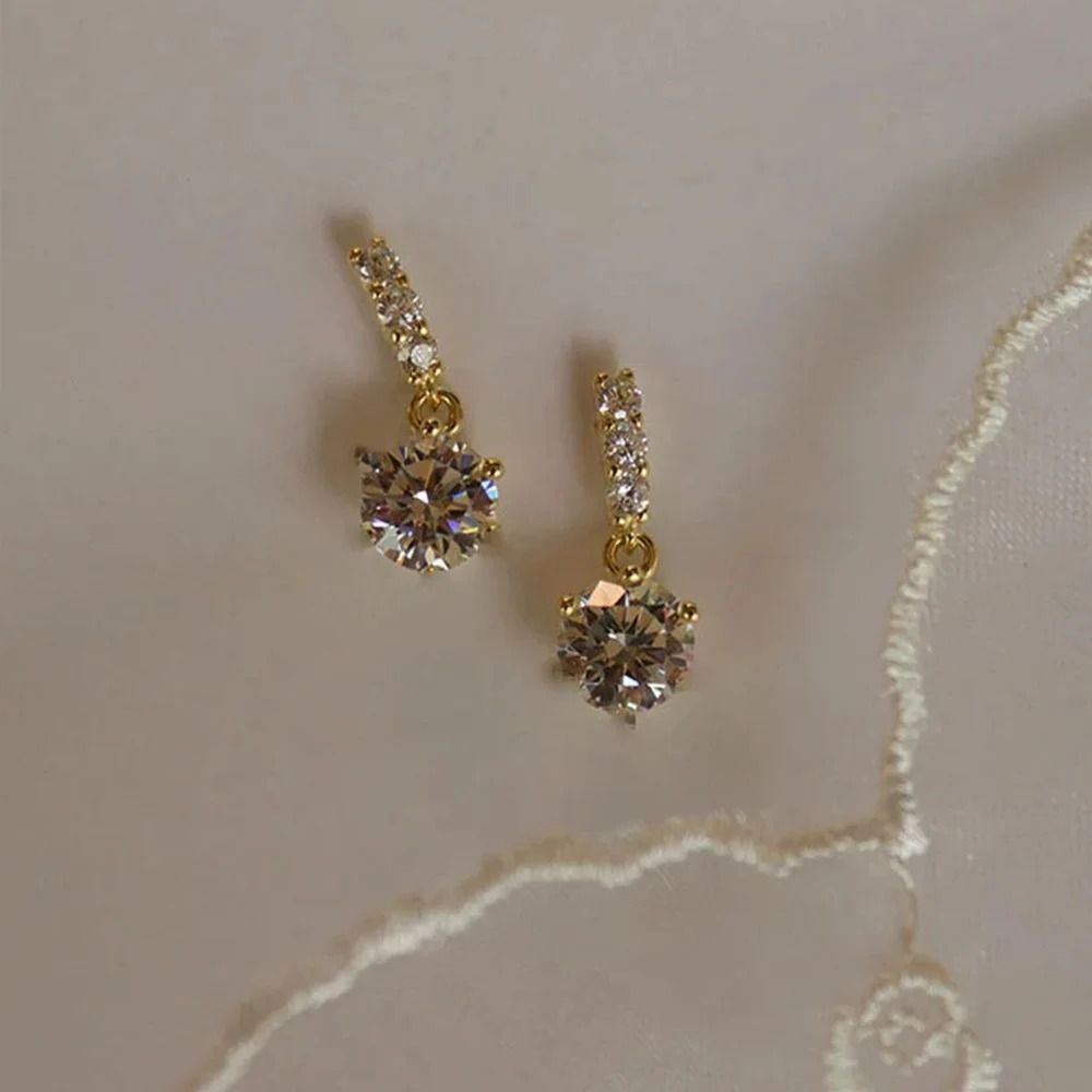 Classic Gold Tone Sparkling Stud Earrings