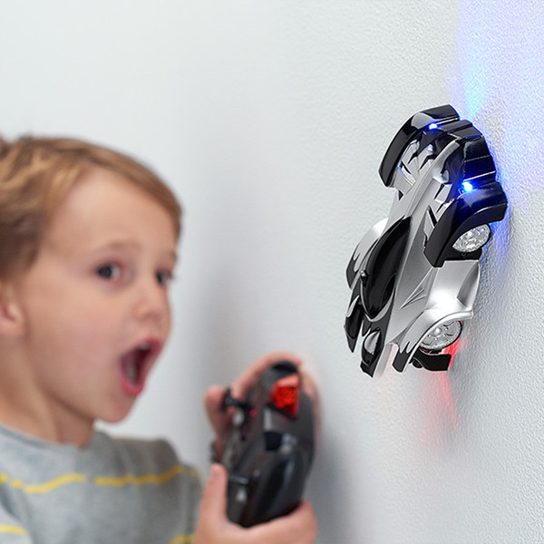 Remote Control Wall Climbing Car with LED Lights - USB Rechargeable, Lightweight, Strong ABS