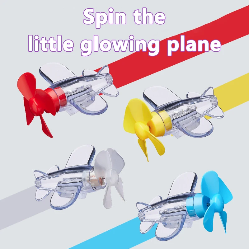 Wind Powered LED Airplane Ornament for Motorcycles, Handbar Car Rearview Mirror, Rotating LED Lights Decoration