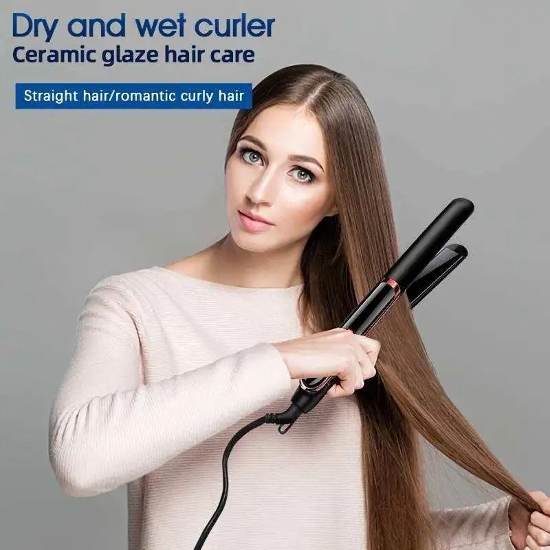 Professional Hair Straightener with Ceramic Ionic Plates and LCD Display