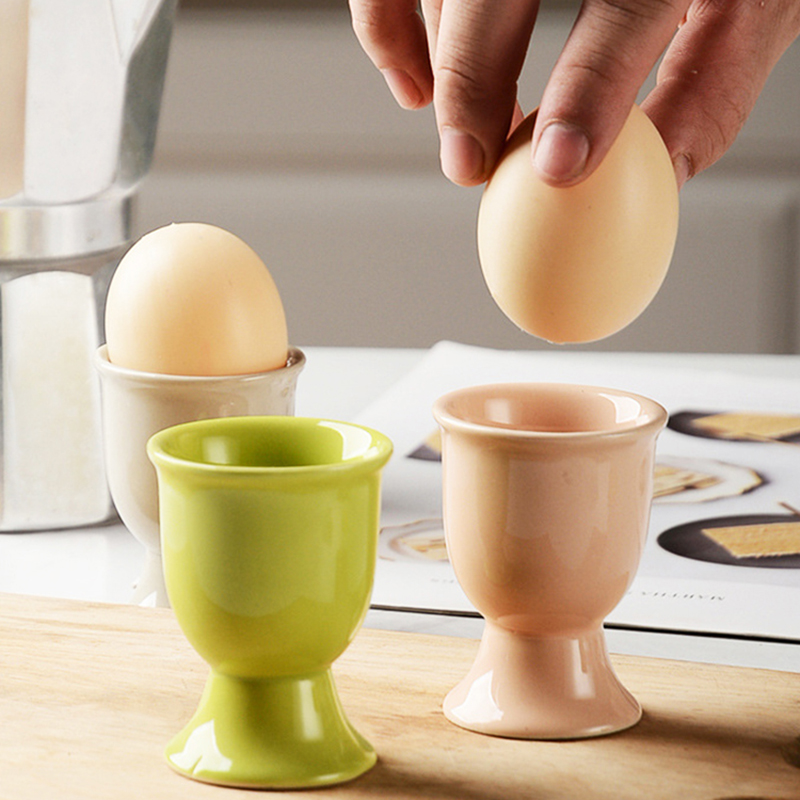 Macaron Ceramic Egg Cup Holder for Breakfast and Elegant Egg Serving