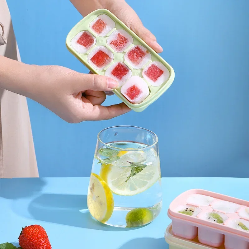 Reusable Square Ice Cube Trays for Freezer, Block Ice Molds, Ice Maker for Cocktails Whiskey